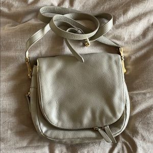 VINCE CAMUTO Grey Leather Crossbody Purse